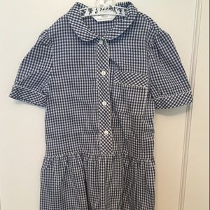 Marks & Spencer Navy Checked Gingham Dress Age 6
